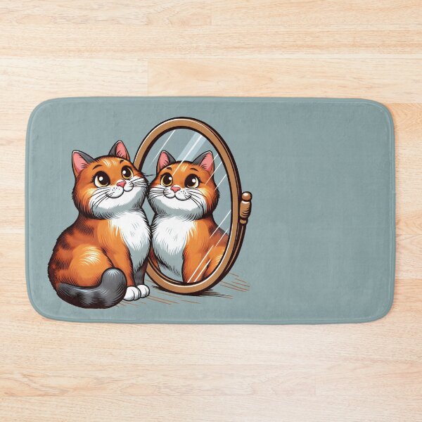 Item preview, kitty admiring herself in the mirror, radiate positivity designed and sold by orthodox-icon.