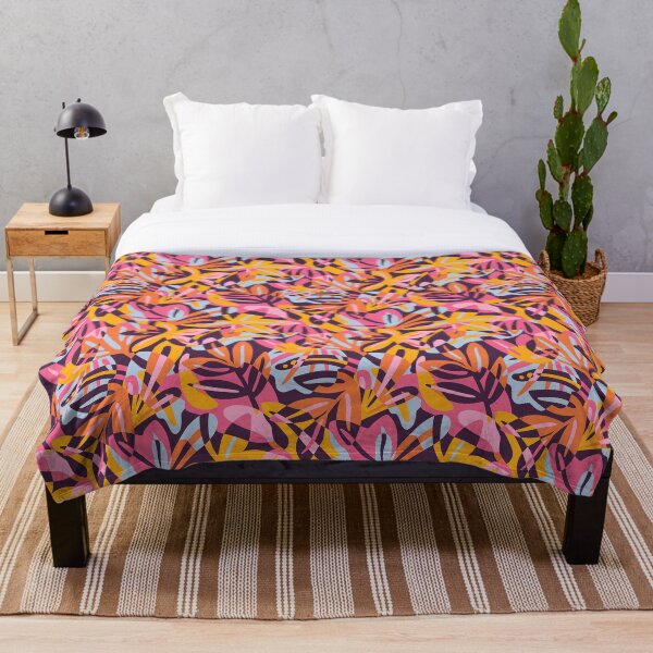Item preview, Orange and pink maximalist leaves shapes - paper cut overlapping tropical leaves -  summer pastel color palette designed and sold by Muxune.
