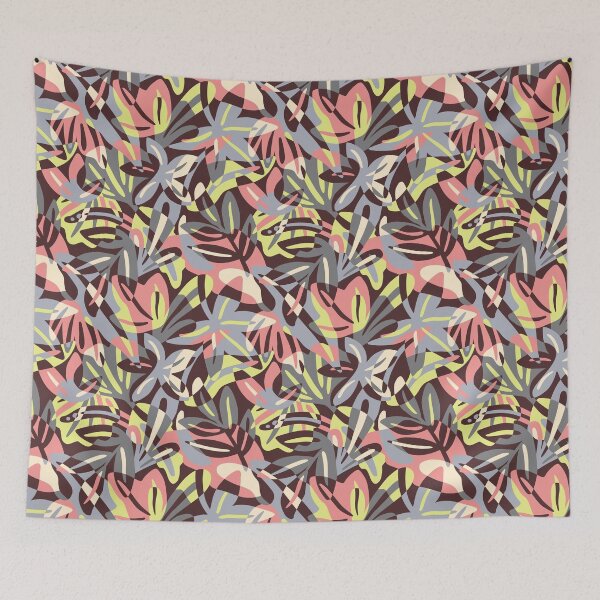 Item preview, Maximalist leaves shapes - paper cut overalapping tropical leaves -  summer pastel color palette designed and sold by Muxune.
