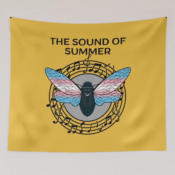 Item preview, The Sound of Summer Cicada Scream Best Gift for Cicada Brood Enthusiast LGBTQ Pride Month Transgender Flag Colors designed and sold by Savchuk-Vova.