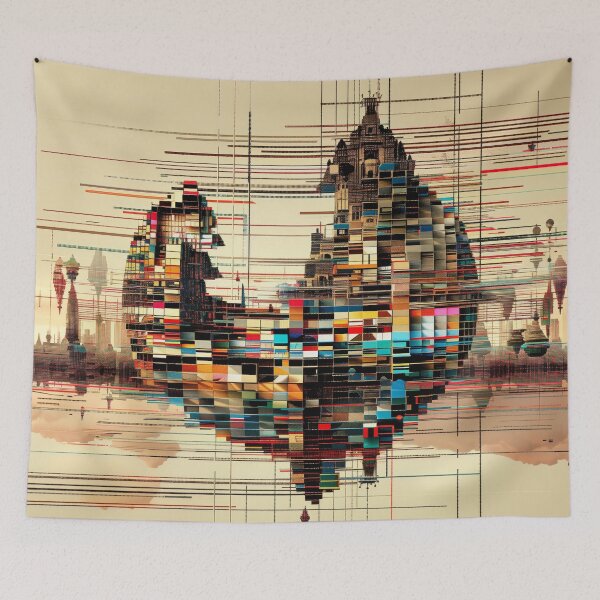 Item preview, Data Cityscape: Digital Metropolis in Abstract designed and sold by Mulakart.