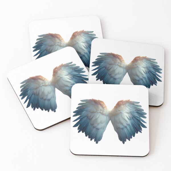 Item preview, Pair of delicate, beautifully colored wings extends outward, with intricate details of feathers caught in a serene, diffused light designed and sold by MiraCleAI.