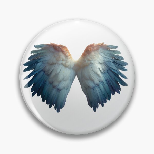 Item preview, Pair of delicate, beautifully colored wings extends outward, with intricate details of feathers caught in a serene, diffused light designed and sold by MiraCleAI.