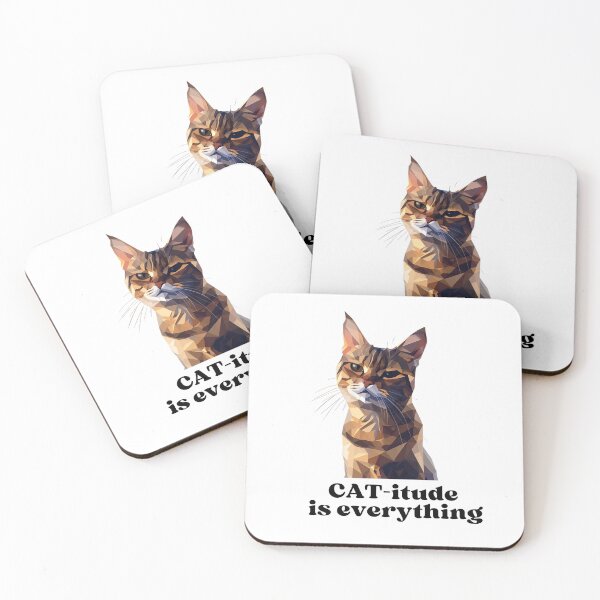 Item preview, CAT-itude is everything T-Shirt, Funny Cat Graphic Tee, Cat Lover Gift, Animal Print Shirt, Cute Pet Clothing, Feline Attitude Design designed and sold by BlkMoonShop.