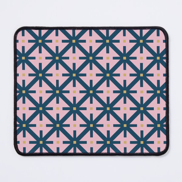 Item preview, Retro Modern Pink and Inky Blue Geometric Diamond Trellis Pattern designed and sold by scome.