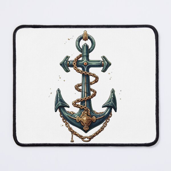 Item preview, Blue anchor watercolor painting designed and sold by MiraCleAI.