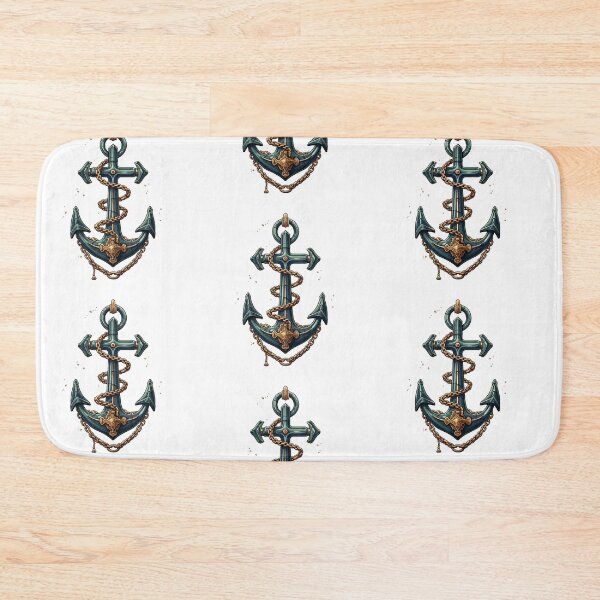 Item preview, Blue anchor watercolor painting designed and sold by MiraCleAI.