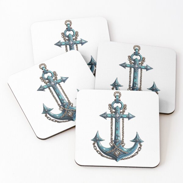 Item preview, Blue anchor watercolor painting designed and sold by MiraCleAI.