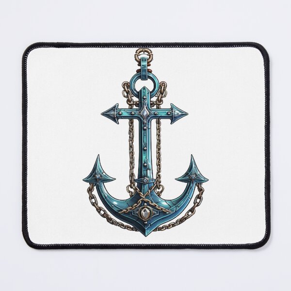 Item preview, Blue anchor watercolor painting designed and sold by MiraCleAI.
