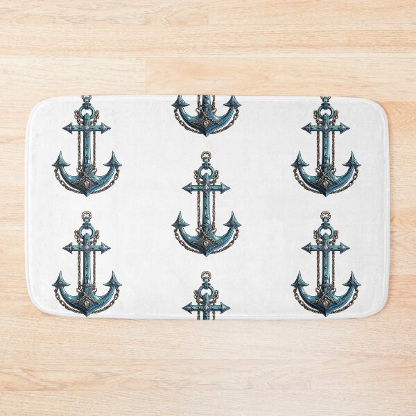 Item preview, Blue anchor watercolor painting designed and sold by MiraCleAI.