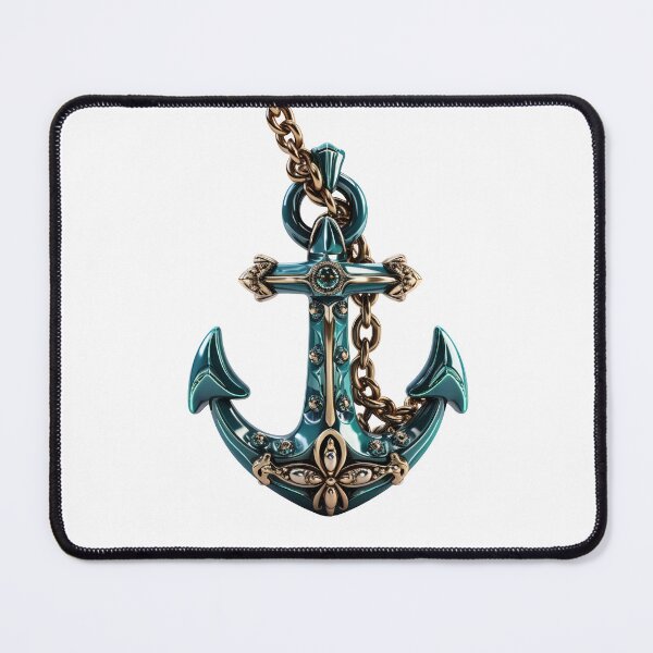 Item preview, Blue anchor watercolor painting designed and sold by MiraCleAI.