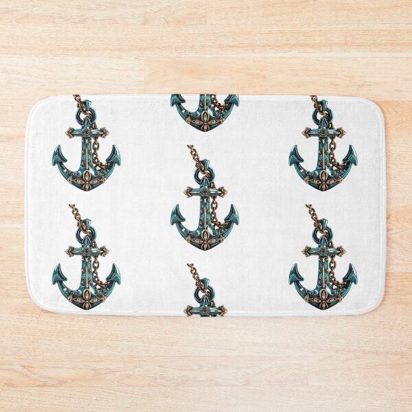 Item preview, Blue anchor watercolor painting designed and sold by MiraCleAI.