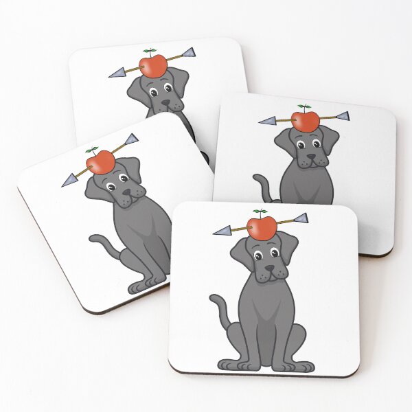 Item preview, Funny big black dog  has an apple with an arrow through it designed and sold by Pet Station.