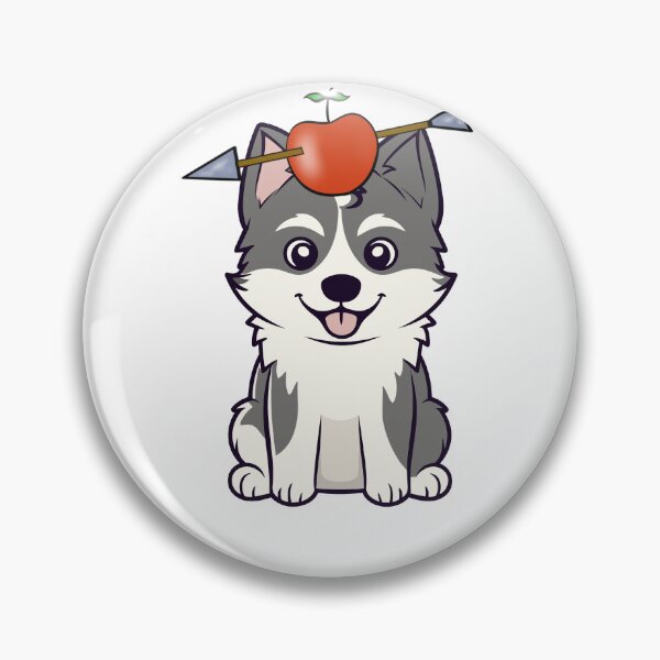 Item preview, Husky dog  has an apple with an arrow through it designed and sold by Pet Station.