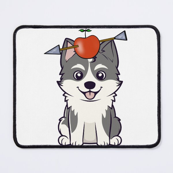 Item preview, Husky dog has an apple with an arrow through it designed and sold by Pet Station.