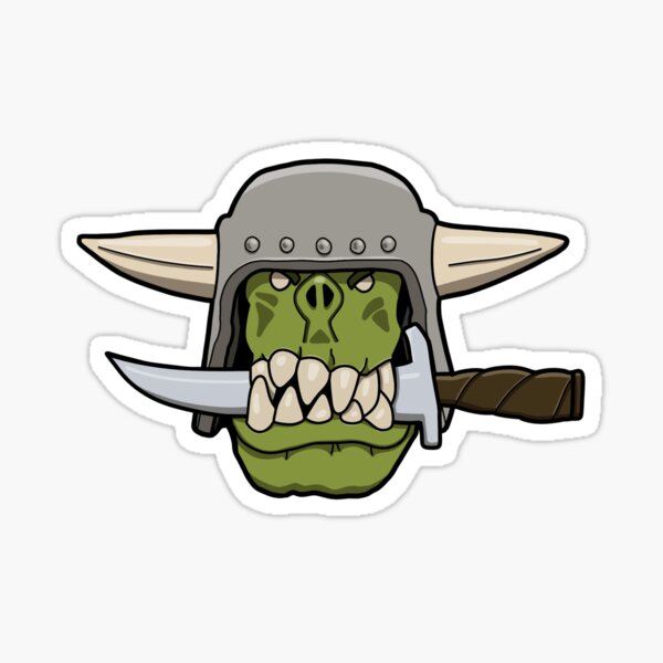 Item preview, Green Ork Cartoon with Knife designed and sold by MoasisArt.