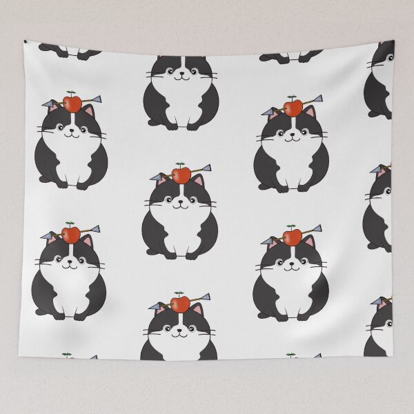 Item preview, Funny Fat cat has an apple with an arrow through it designed and sold by Pet Station.