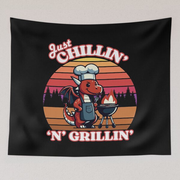 Item preview, Chilling And Grilling | Funny Cool Dragon At BBQ designed and sold by McThingummy.