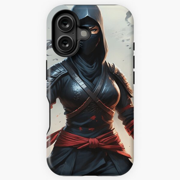 Item preview, Female Ninja, Fantasy Woman with Black Hair in Black Costume designed and sold by ShamanIwoArt.