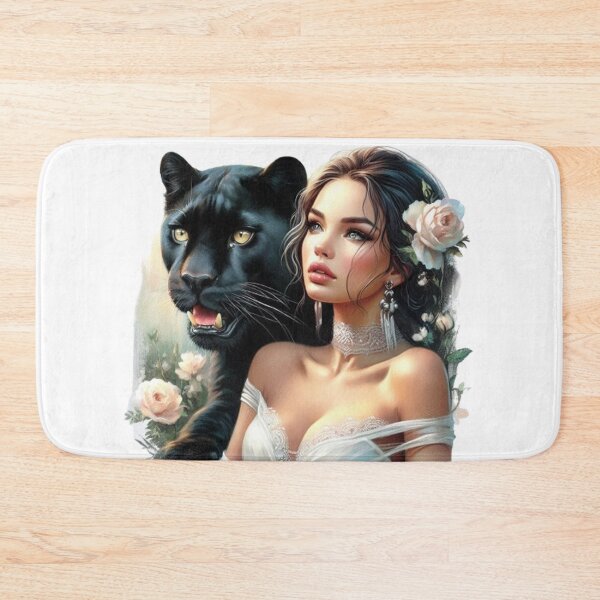 Item preview, “Feminine power incarnate: a woman and her black panther” designed and sold by CHRIST5000.