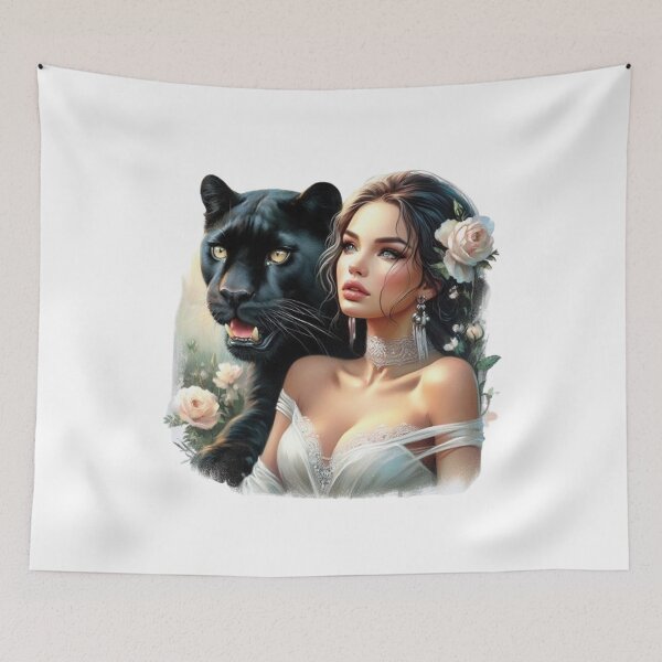 Item preview, “Feminine power incarnate: a woman and her black panther” designed and sold by CHRIST5000.