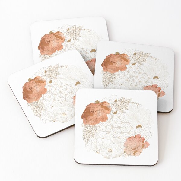Item preview, Hand drawn peony flower background with Japanese pattern and floral vector. designed and sold by Lovers-Friends.