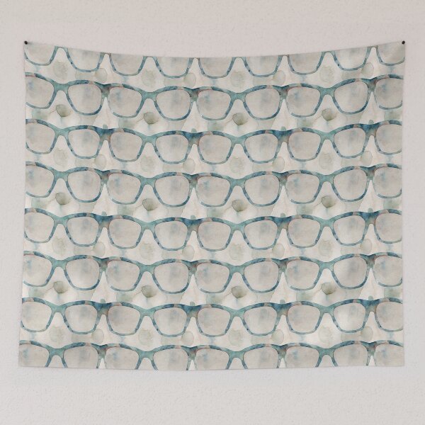 Item preview, Eyeglasses Pattern Teal Watercolor designed and sold by Lelijo.