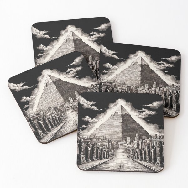 Item preview, black pen , ink drawing of Great Pyramid of Giza, Egypt designed and sold by metebf.