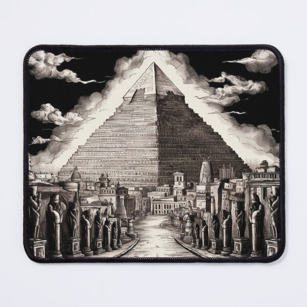 Item preview, black pen , ink drawing of Great Pyramid of Giza, Egypt designed and sold by metebf.
