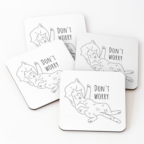 Item preview, A lazy cat lies on a pillow and the inscription don't worry designed and sold by Deepness2023.