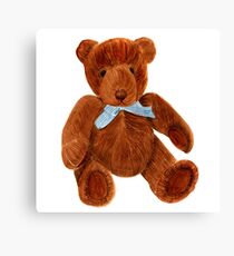 Teddy Bear Portrait Watercolor Painting Artwork Canvas Print