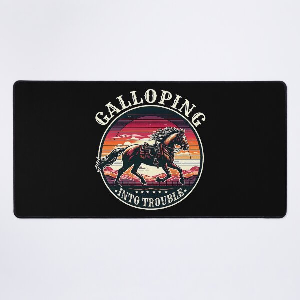 Item preview, Galloping Into Trouble - Retro Vintage country Horse Sunset Design designed and sold by Unitepeople.