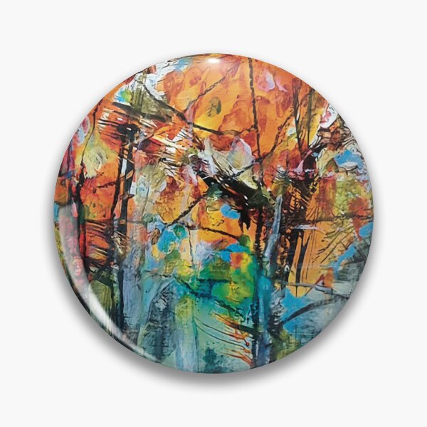 Item preview, Autumn - abstract painting expressive trees in vibrant seasonal colour designed and sold by MercuryUrchin.