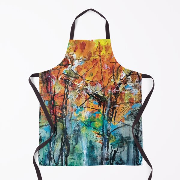 Item preview, Autumn - abstract painting expressive trees in vibrant seasonal colour designed and sold by MercuryUrchin.