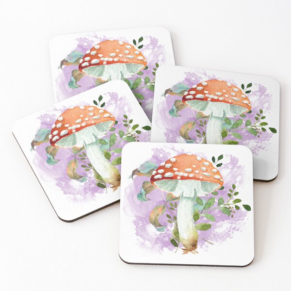 Item preview, Fly Agaric Amanita Muscaria toadstool and Forest Leaves designed and sold by WildWoodlandWitch.
