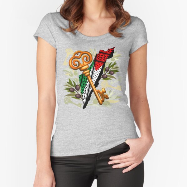 Palestinian Key Symbol of the Right of Return Fitted Scoop T-Shirt