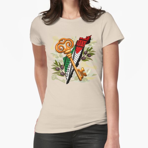 Palestinian Key Symbol of the Right of Return Fitted T-Shirt