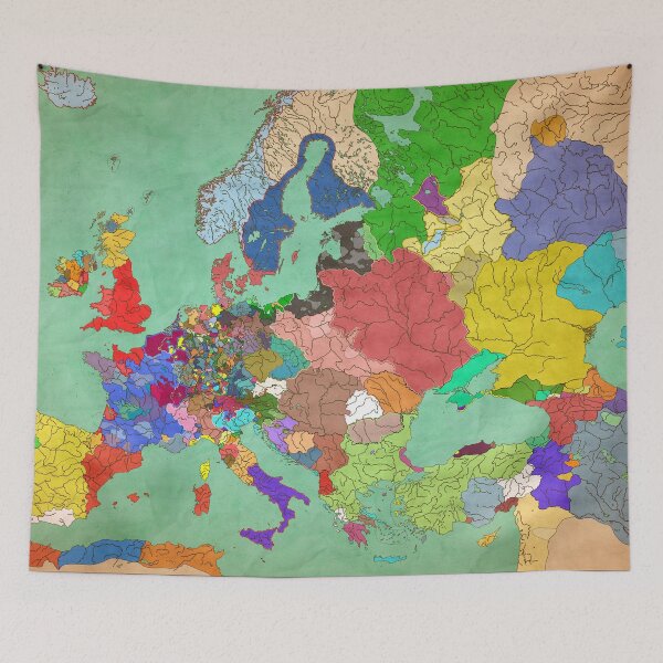 Item preview, Map of Europe and the Middle East in 1444 (Unlabeled/Political) designed and sold by Stefan Z..