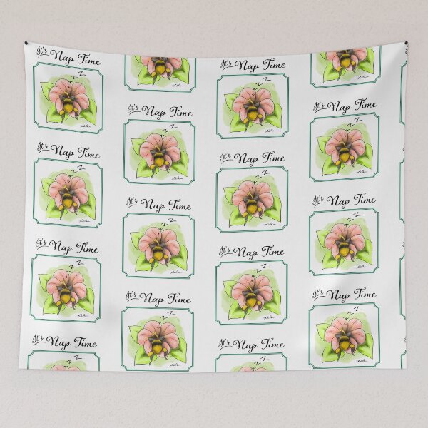 Item preview, It's Nap Time: Napping Bees in Flowers designed and sold by RebekahLDesigns.