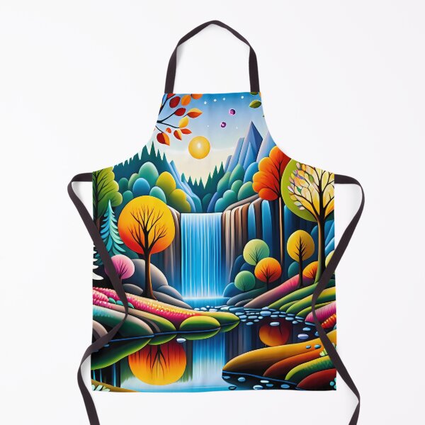 Item preview, The Whisper of the Waterfall Floods My Enchanted Forest with Peace - Naive Art designed and sold by Second Draft Visuals.