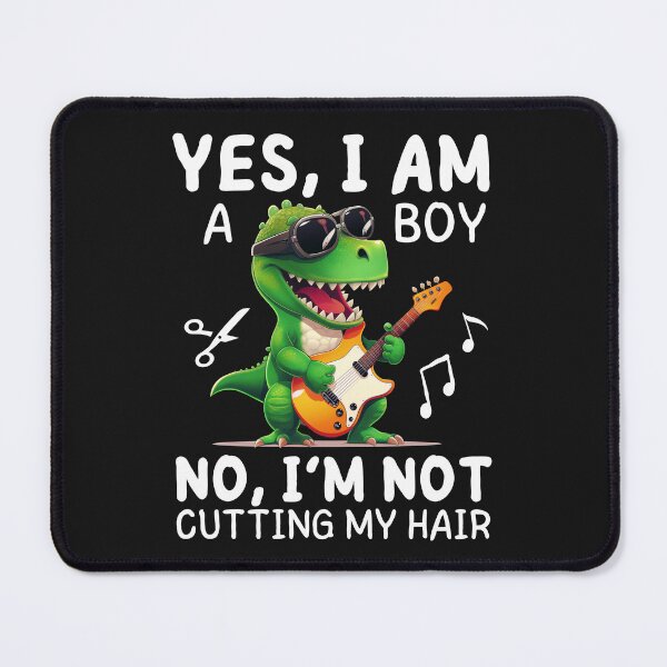 Item preview, Yes, I Am A Boy No, I'm Not Cutting My Long Hair Funny Dinosaur designed and sold by WildPalette-Art.