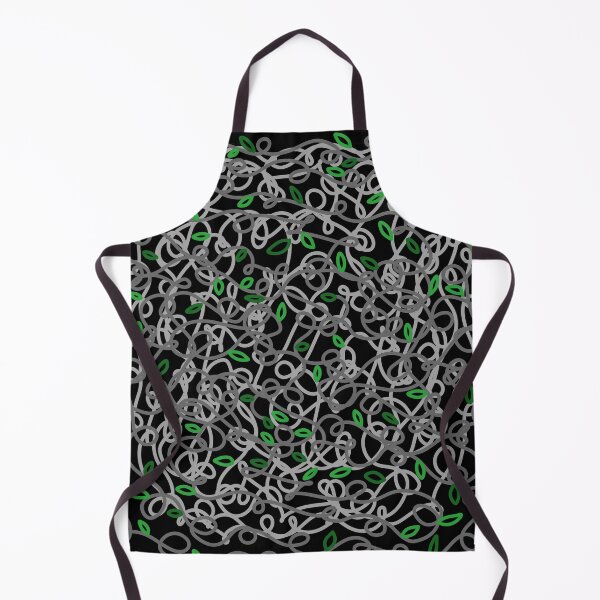 Item preview, Loopy Twisted Tangled Vines and Leaves Abstract Doodles Design on a Dark Black Spooky Forest Backdrop, made by EndlessEmporium designed and sold by EndlessEmporium.