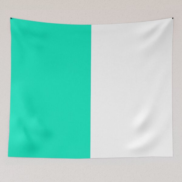 Item preview, Teal Turquoise White Two Tone Color Split designed and sold by PatternTitan.