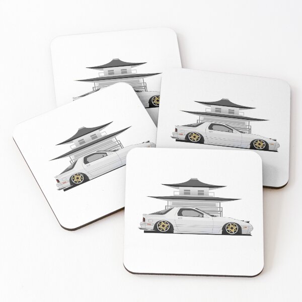 Artikelvorschau, Mazda FC RX7 Silberner Tempel Kyoto Japan entworfen und verkauft von Slammed Sketches.