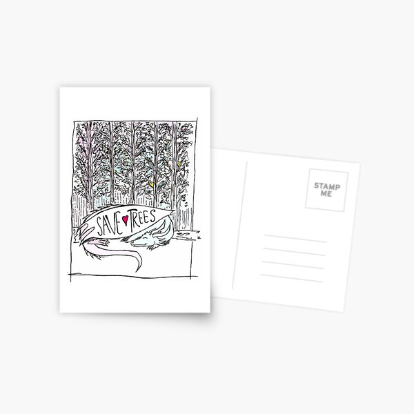 Sleeping Dragon in a Forest Postcard