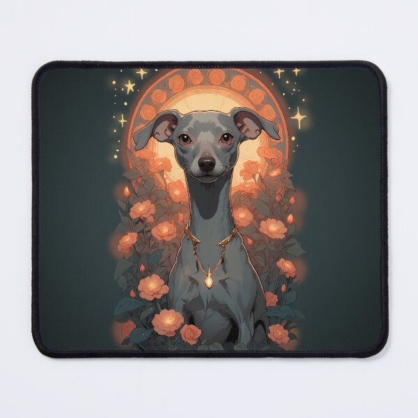 Item preview, Small Gray Italian Greyhound with Magic Flowers designed and sold by Eva Nev.