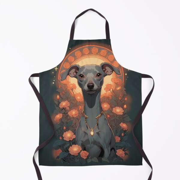 Item preview, Small Gray Italian Greyhound with Magic Flowers designed and sold by Eva Nev.