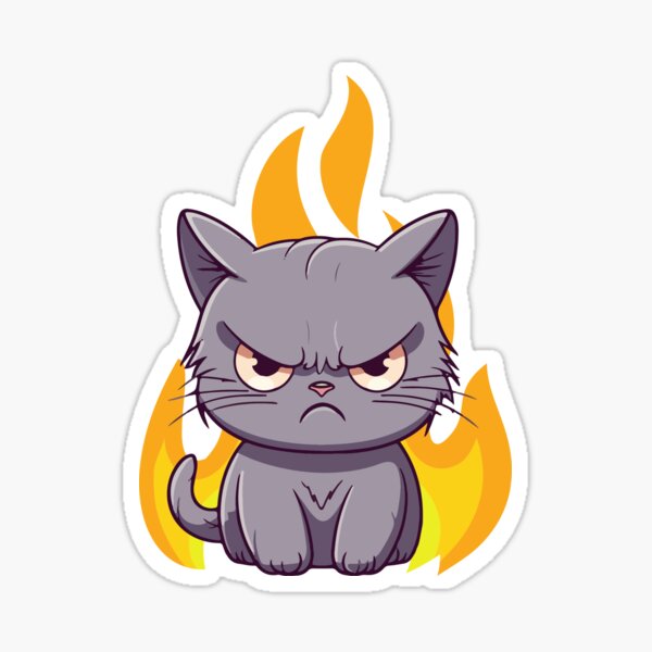 Exploding Kitten On Fire Sticker