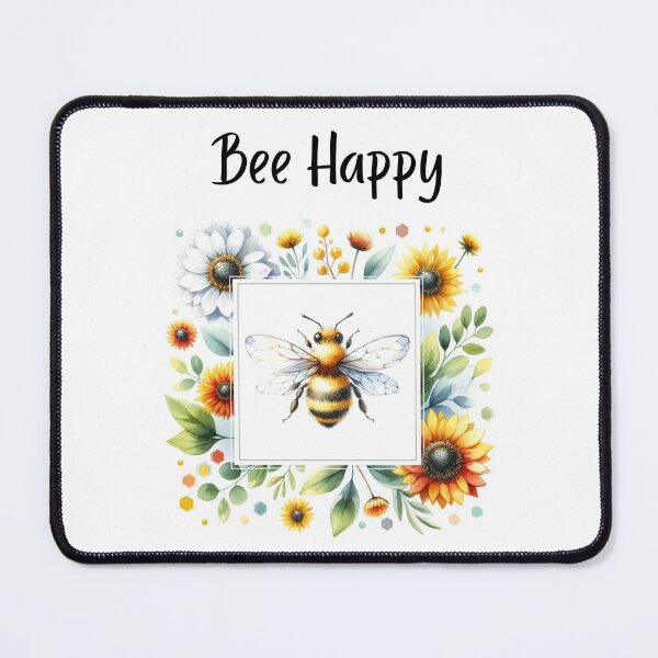Item preview, Linda ilustración de abeja y girasol para camisetas y productos Diseño "Bee Happy" designed and sold by adriaquart.