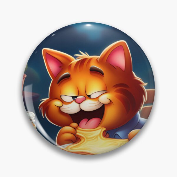 Item preview, A red cat eats lasagna for dinner designed and sold by Purpleflex.